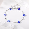 Silver Tone Evil Eye Link Chain Bracelets in Six Bead Designs view 3