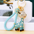 Crystal Giraffe Keychains in Plain and Braided Fortune Loop Options view 11