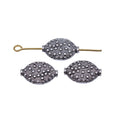 Dotted Oval Silver Tone Small Hole Spacer Beads For Jewelry Making view 4