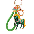Colorful Galloping Horse Keychains with Braided Wrist Straps view 5