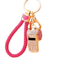 Crystal Whistle Keychains in Pink and Blue with Matching Braided Loops view 5