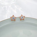 Colorful Star Outline Clear Look Center Stud Earrings view 6