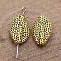 Hammered Marquise Small-Hole Bead in Antique Gold Tone view 2