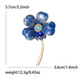Four Petal Flower Enamel Brooch in Three Rich Colors view 8