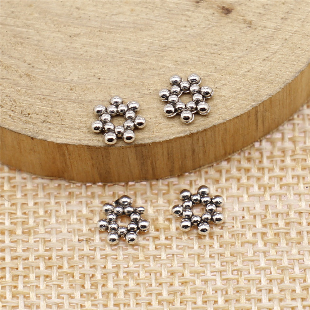 7x7mm 0.2g Antique Silver Zinc Alloy Round Spacer Washer Beads for DIY Bracelet Necklace Making