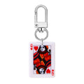 Silver Tone Playing Card Acrylic Clip Keychains in Four Designs view 2