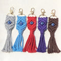 Macrame Evil Eye Tassel Clip Keychains in Seven Colors view 2