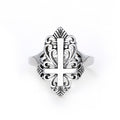 Antiqued Silver Cross Crest Openwork Statement Ring view 4