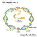 Gold Marquise Czech Glass Station Bracelets Multicolor Stones view 6