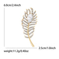 Crystal Feather Brooch in Gold and Silver Tone Finishes view 6