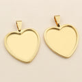 Heart Stainless Steel Pendant Trays Jewelry Making Components view 2