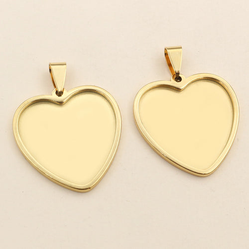 Heart Stainless Steel Pendant Trays front view
