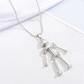 Silver Tone Robot Hardware Pendant Necklace with Nut and Screw Details view 3