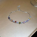 Seven Mixed Crystal Slider And Chain Bracelets In Multiple Colors view 8
