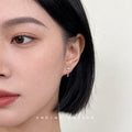 Pearl Front Bar Back Ear Jacket Stud Earrings Two Finishes view 2