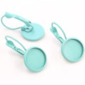 Colorful Round Leverback Earring Bezel Tray Settings view 4