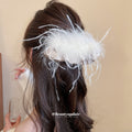 Feather Twist Hair Clip Fluffy Mesh Fabric Base 3 Colors view 3