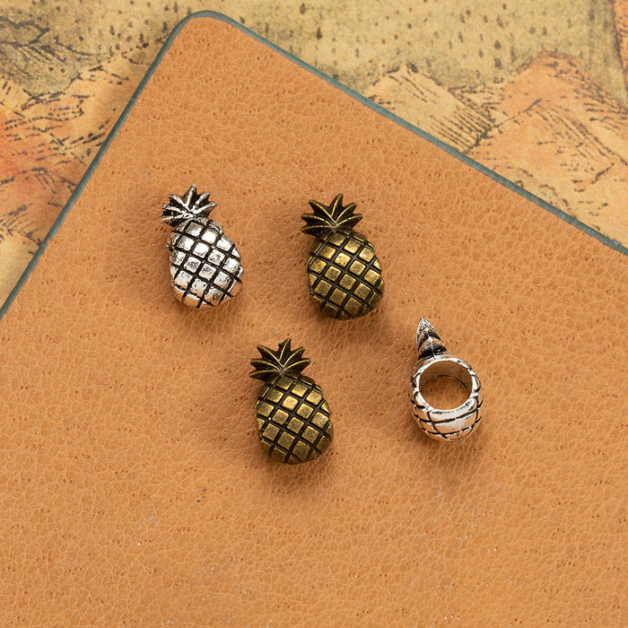 Pineapple Metal Large Hole Beads in Three Antique Finishes