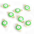 Round Evil Eye Connector Charms in Nine Colors and Two Metal Tones view 10