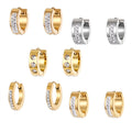 Gold and Silver Tone Crystal Huggie Earrings in Six Designs view 5