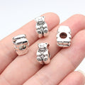 13x9.8x8.3mm 3.8g Antique Silver Zinc Alloy Bear Large Hole Beads for DIY Bracelet Jewelry Making