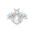Pearl Belly Bee Brooch With Iridescent Wings in Two Finishes view 1