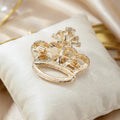 Rhinestone Crown Brooch Gold Silver Clear Crystal Pin view 4