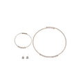 Silver Crystal Tennis Pearl Ball Choker Bracelet Studs view 5