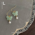 Jade Tone Chinese Style Pearl Drop And Stud Earrings view 10