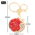 Rhinestone Enamel Snail Keychain Gold Tone Ring Lobster Clasp view 3