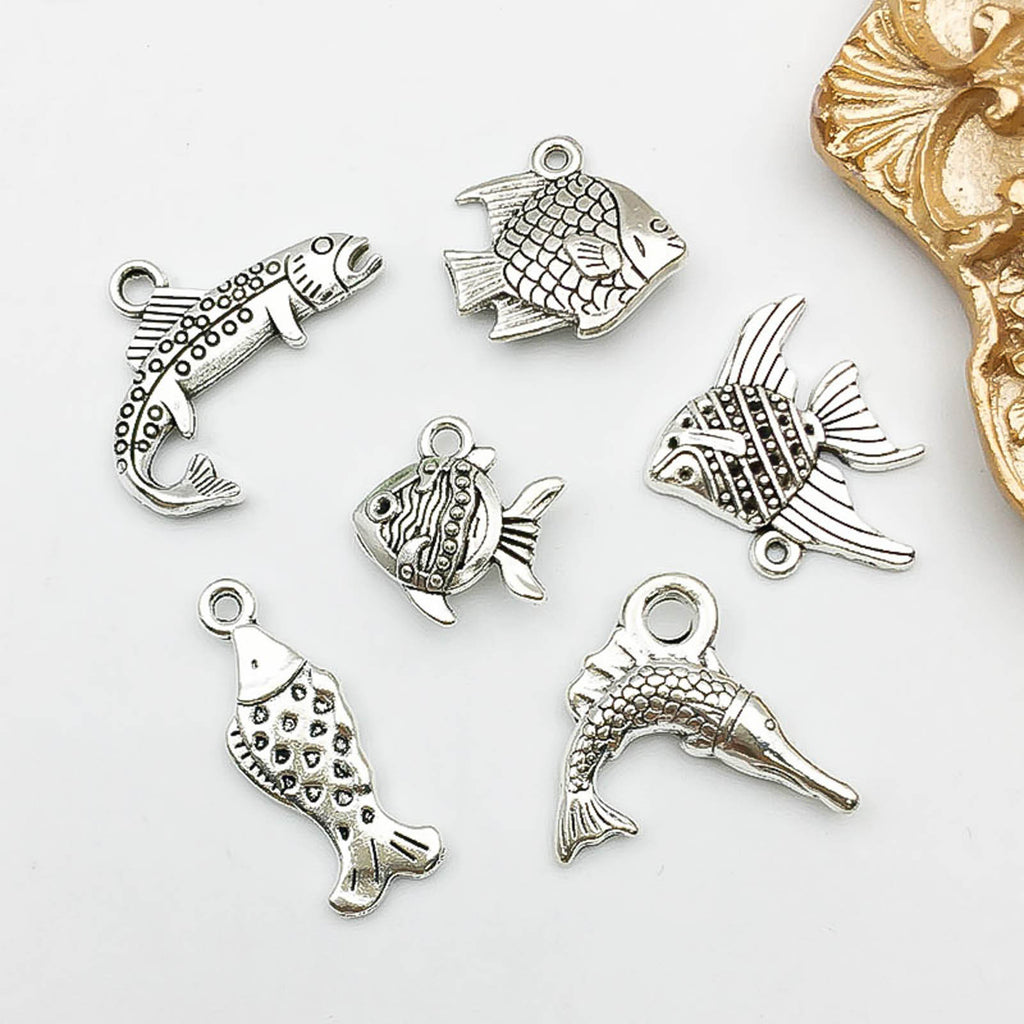 Plated Zinc Alloy Dolphin Fish Ocean Animal Charm Pendants for DIY Earrings Necklace Jewelry