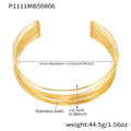 Multi-Strand Wire Open Choker Cuff Ring Gold Silver Stainless view 10
