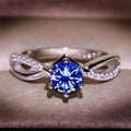 Round Solitaire Infinity Ring In Four Stone Colors view 4