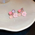 Colorful Crystal Flower Cluster Stud Earrings Fashion Jewelry Accessories view 6