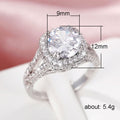 Silver Tone Round Crystal Cushion Halo Ring view 5