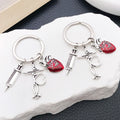 Syringe Stethoscope Heartbeat and Red Heart Keychains view 1