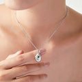 Shell Texture Oval Cross Pendant Necklace Gold Or Steel view 3