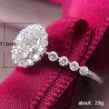 Silver Round Halo Clear Pave Cluster Ring Metal Alloy view 5
