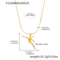 Gold Dancer Pendant Necklace And Zircon Link Chains view 6
