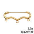 Wavy Triple Loop Safety Brooch Pins in Three Metal Finishes view 5