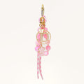 Pink Beaded Letter Keychain Initial Charm Cord Bag Clip view 3