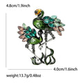 Flamingo Brooch with Colorful Crystals and Dark Silver Tone Frame view 5