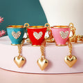 Heart Cup Keychains in Red Blue Pink and Assorted Color Options view 3