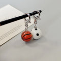 Basketball and Soccer Ball Lobster-Clasp Charms in Silver Tone view 3