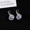 Clear Faceted Sphere Silver Tone Hook Drop Earrings view 3