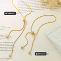 Snake Chain Lariat Necklace Adjustable Slider Bracelet Ball Ends view 2