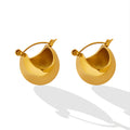 Chunky Hollow Crescent Hinge Hoop Earrings Gold Steel view 5