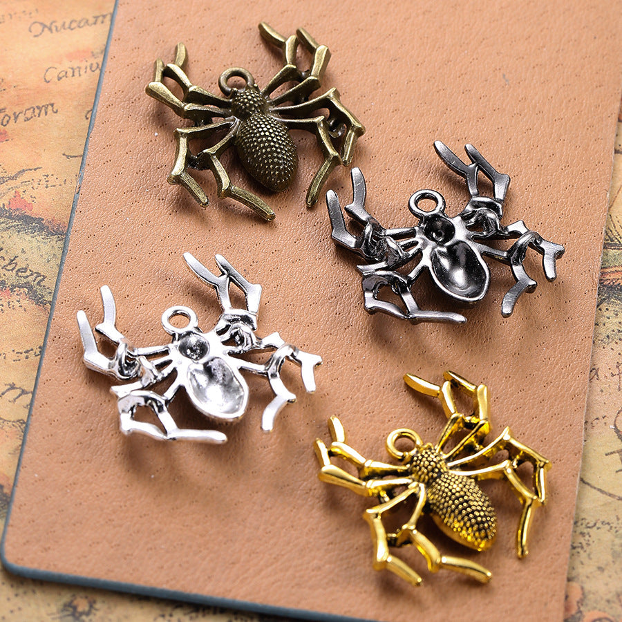 Vintage Punk Alloy Spider Necklace Pendant