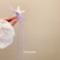 White Starfish Purple Lace Ribbon Duckbill Hair Clip view 4