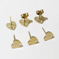 Heart Shaped Stainless Steel Earring Posts in Three Finishes view 6